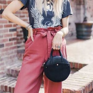 LC Lauren Conrad Rose Tie-Waist Wide Leg Pants